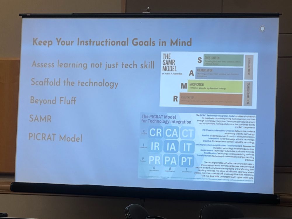 A slide presentation with information on keeping your instructional goals in mind