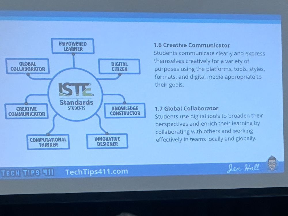 A PowerPoint slide about ISTE standards 