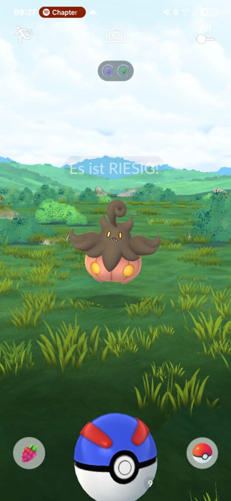 A pokemon go acreenshot of pumpkaboo