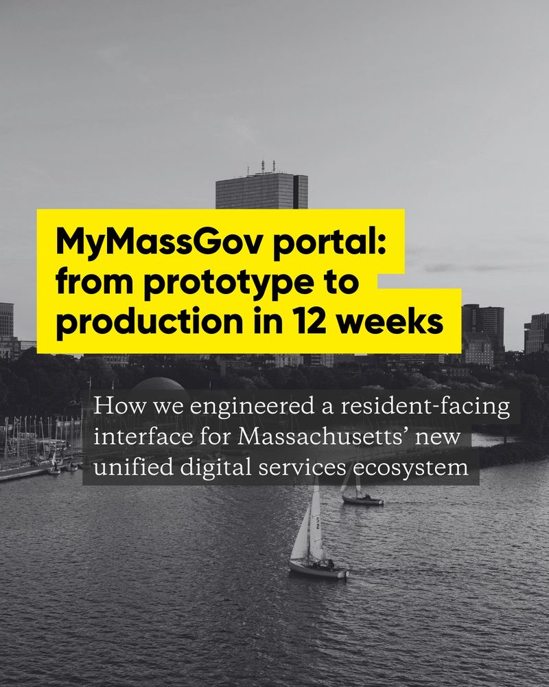 Promotional graphic for case study with a city skyline and sailboats along  the waterfront. 
