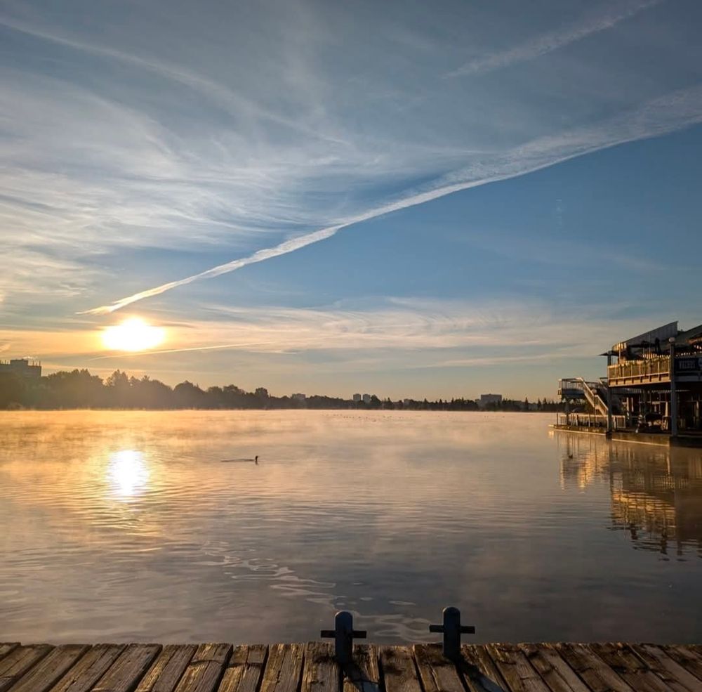 More fog over Dow's lake. 