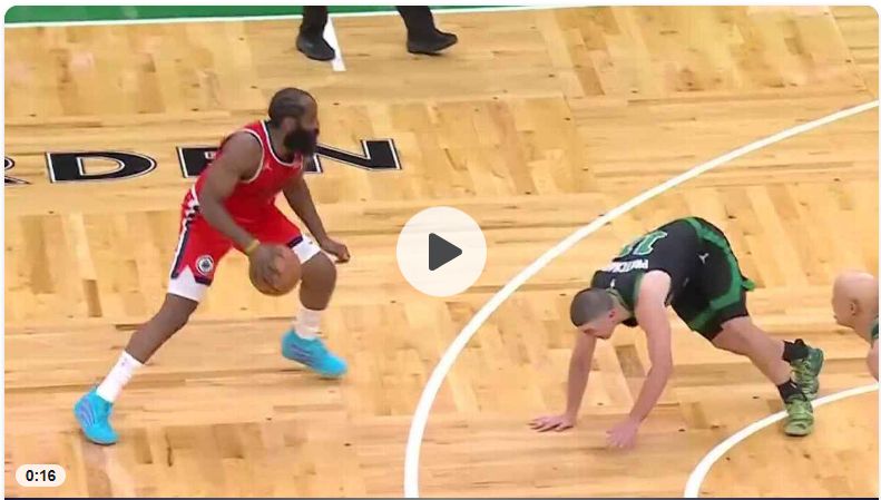 james harden crossing over Peyton Prichard so bad he folded over