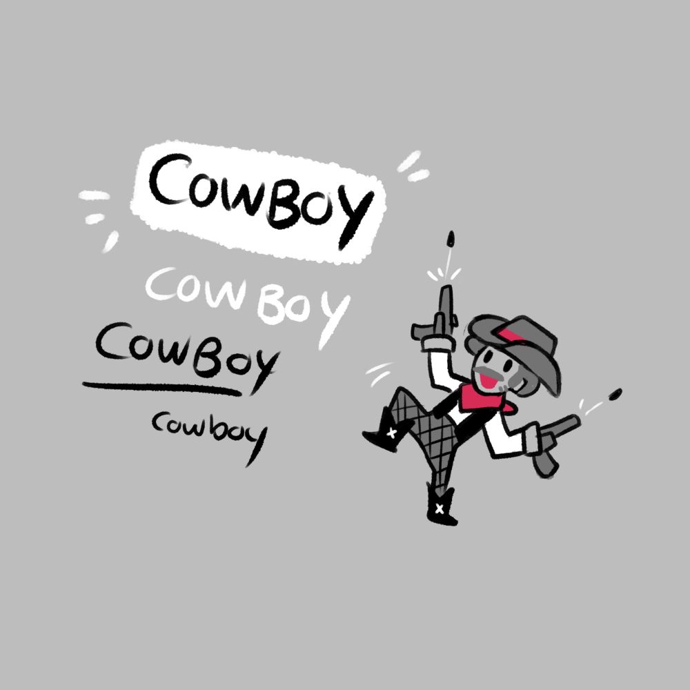 A doodle of the cowboy character from Bram Stoker's Dracula novel