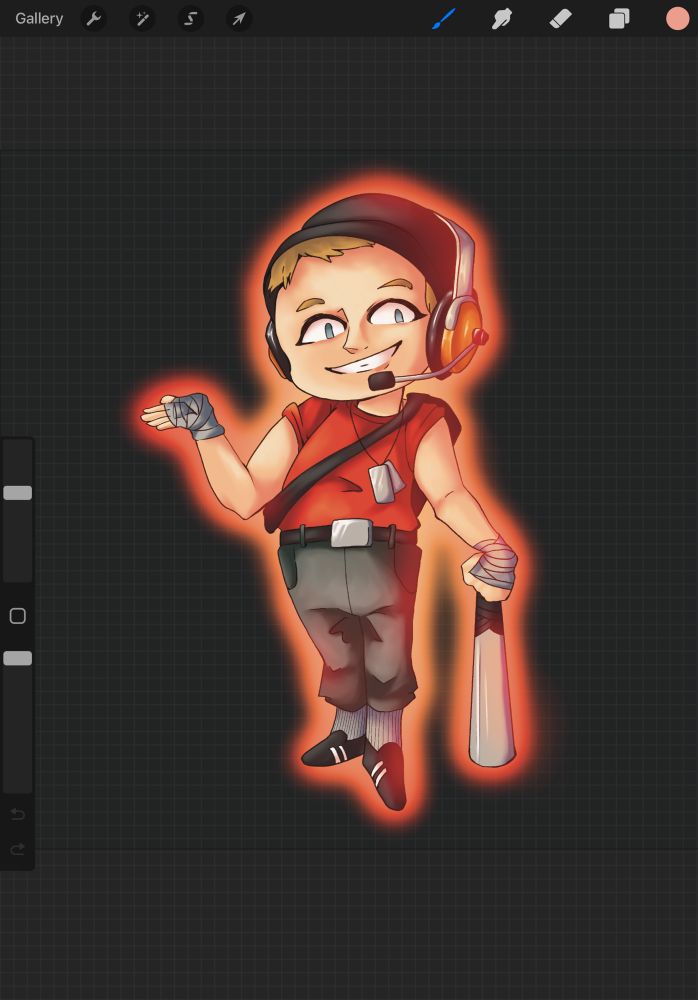a screenshot of a chibi scout in procreate