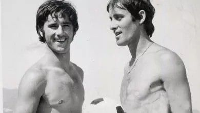 Rosato e Gerd Muller ai bagni Lido. Anni 70.