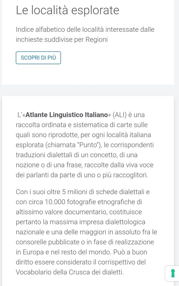  L’«Atlante Linguistico Italiano» (ALI) è una raccolta ordinata e sistematica di carte sulle quali sono riprodotte, per ogni località italiana esplorata (chiamata “Punto”), le corrispondenti traduzioni dialettali di un concetto, di una nozione o di una frase, raccolte dalla viva voce dei parlanti da parte di uno o più raccoglitori.