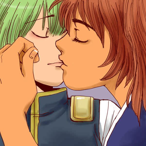 girls kissing :3