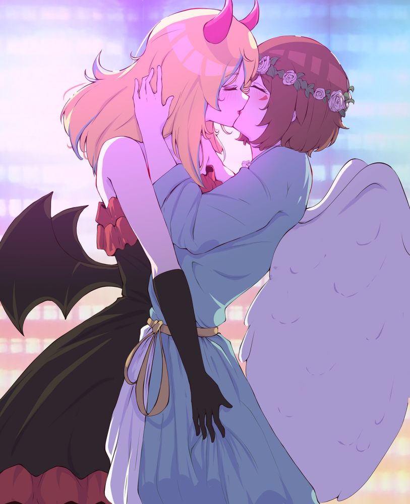 girls kissing :3