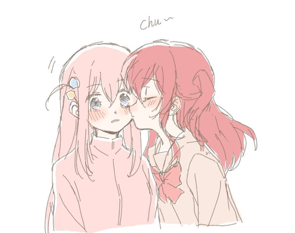 girls kissing :3