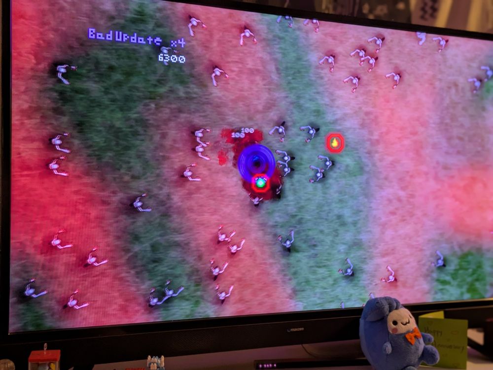 An Xbox 360 playing I Made a Game With Zombies In It