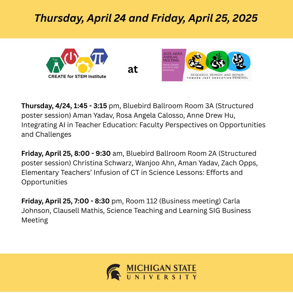 Thursday and Friday CREATE AERA sessions