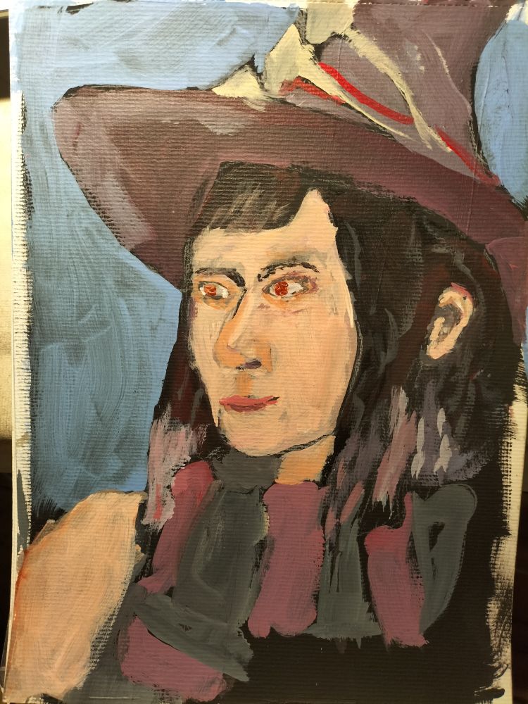 The same portrait featuring my desklamp shine!