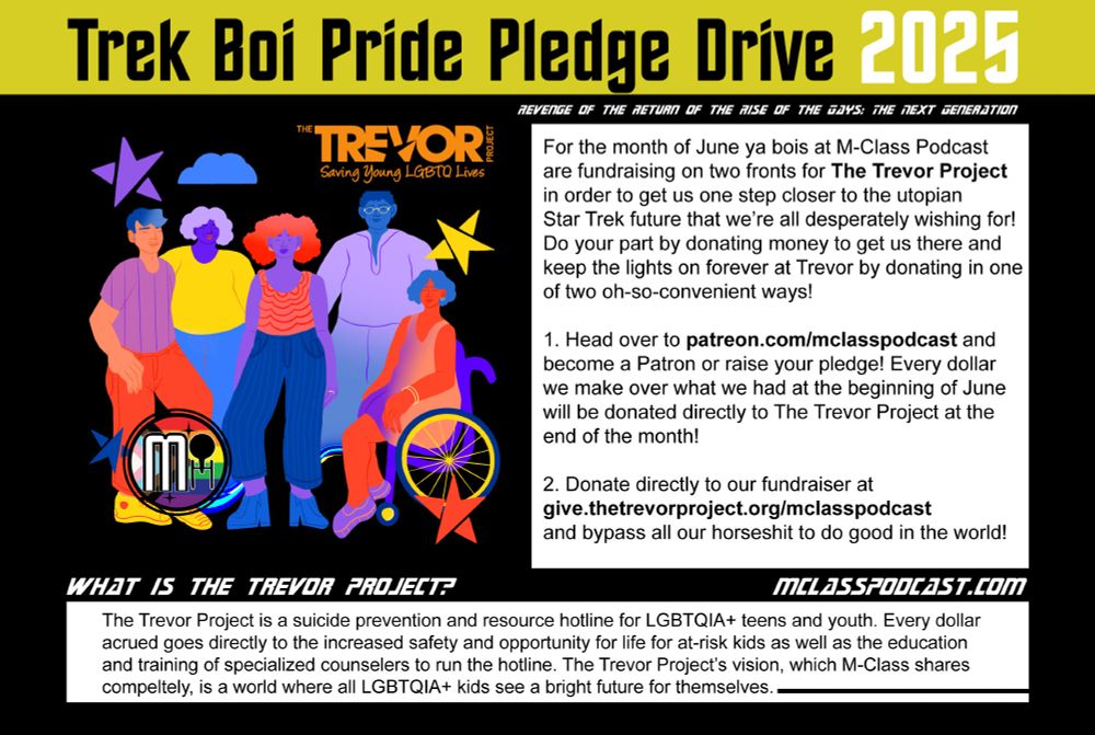 Poster art for The Trek Boi Pride Pledge Drive 2025