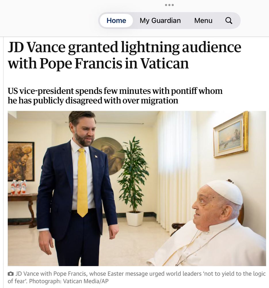 Photo of pope giving JD Vance the side eye