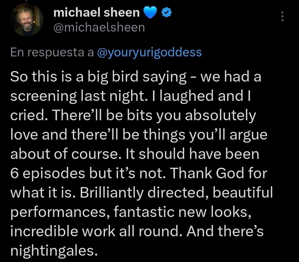 Michael Sheens recent post on twitter