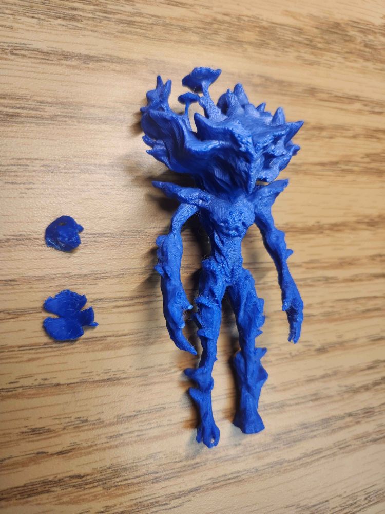 The figurine at an angle showing its right side