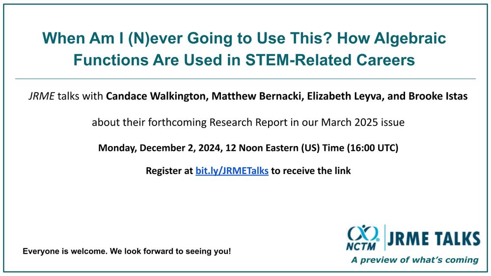 An advertisement for a JRME talk taking place Dec 2 at 12 PM EST. Register at bit.ly/JRMETalks.