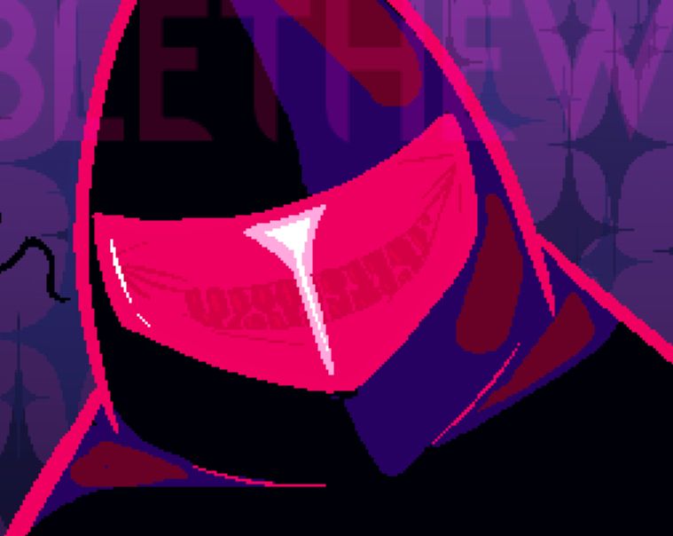 A close up of the Ghost of Starman flashing a menacing smile! Run.