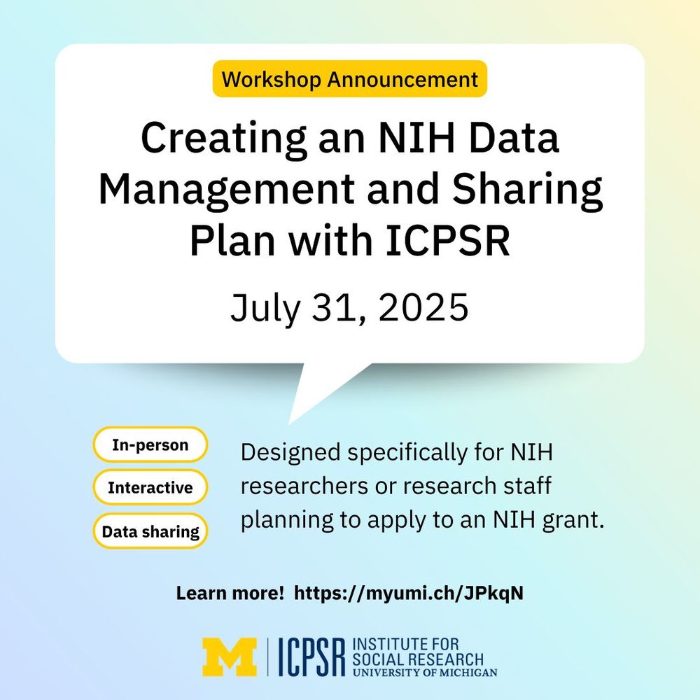 Infographic about Creating an NIH Data Management Sharing Plan with ICPSR