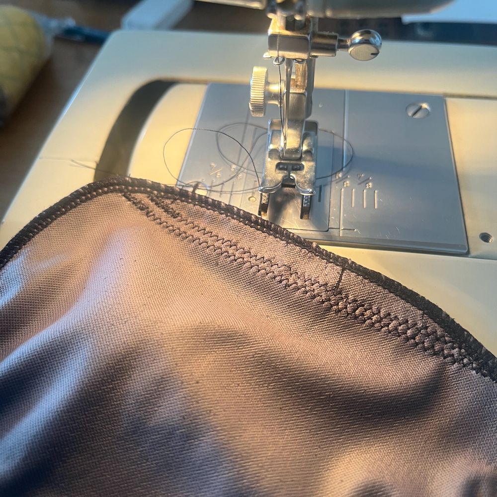fixing an inner pocket that had broken on some saucony running shorts