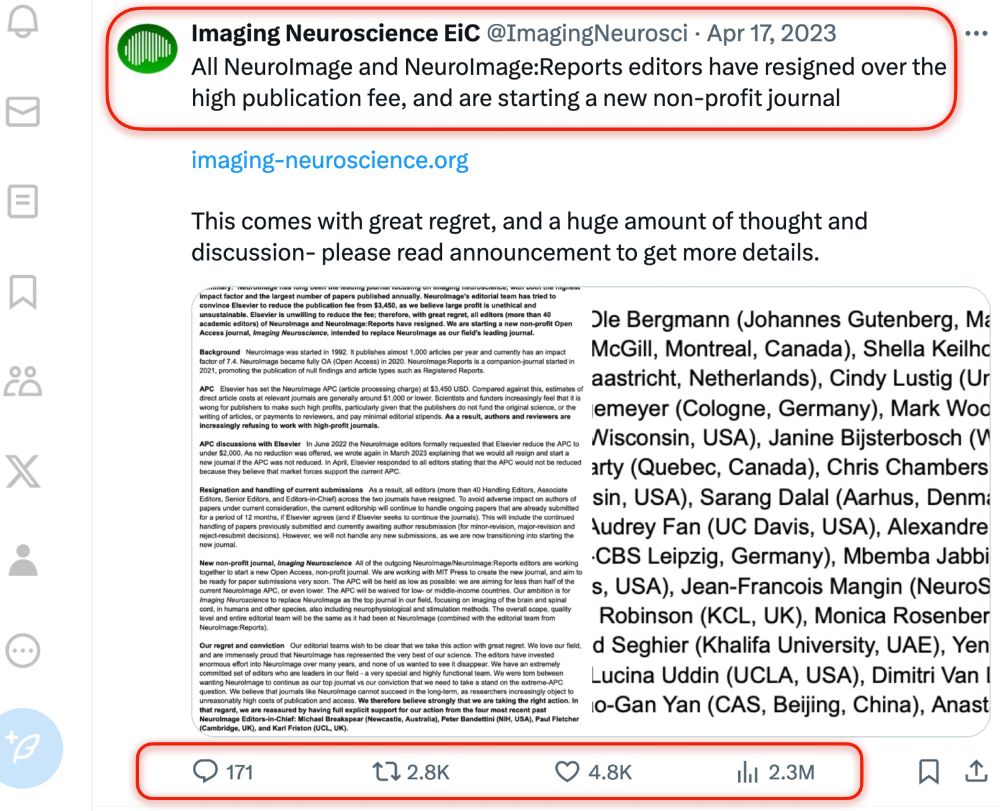 Screenshot of the original tweet announcing our move, with 5K likes and 2M views.