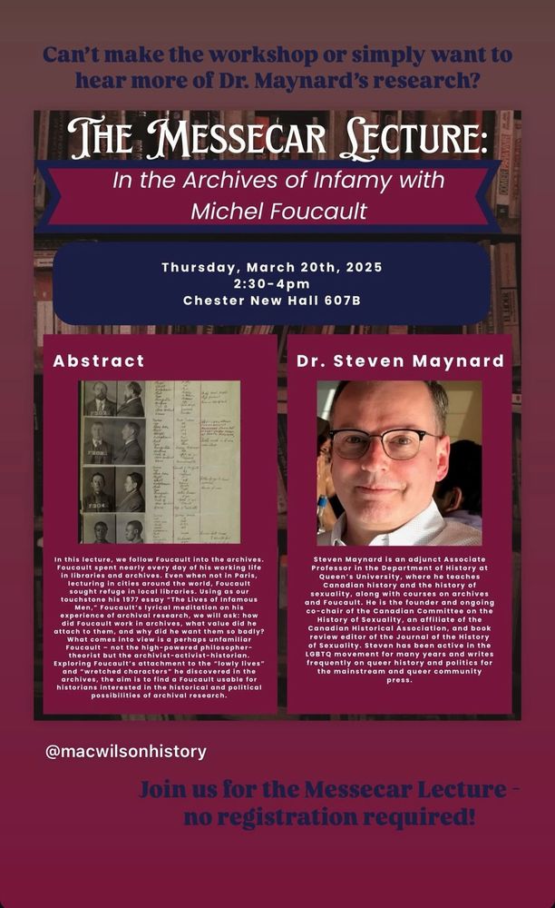 Poster advertising a talk by Dr. Steven Maynard at McMaster University. 