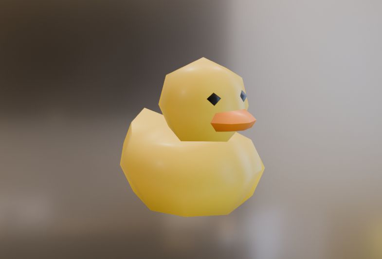 a blender screenshot of a lil low-poly rubber ducky