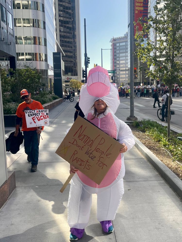 Happy unicorn unpaid protesting trump. #FDT