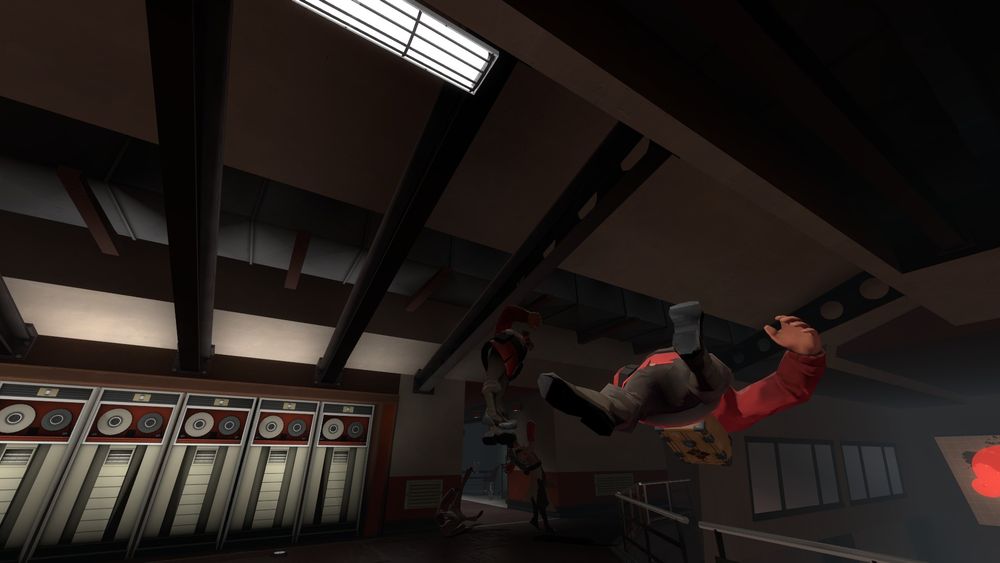 Several Team Fortress 2 classes look like they are floating in the air as they die