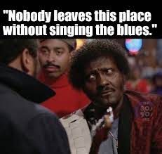 Albert Collins in Adventures in Babysitting, telling Ron Canada 