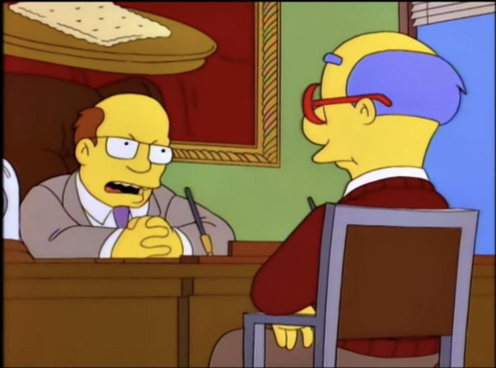 Kirk Van Houten being let go from the cracker factory.