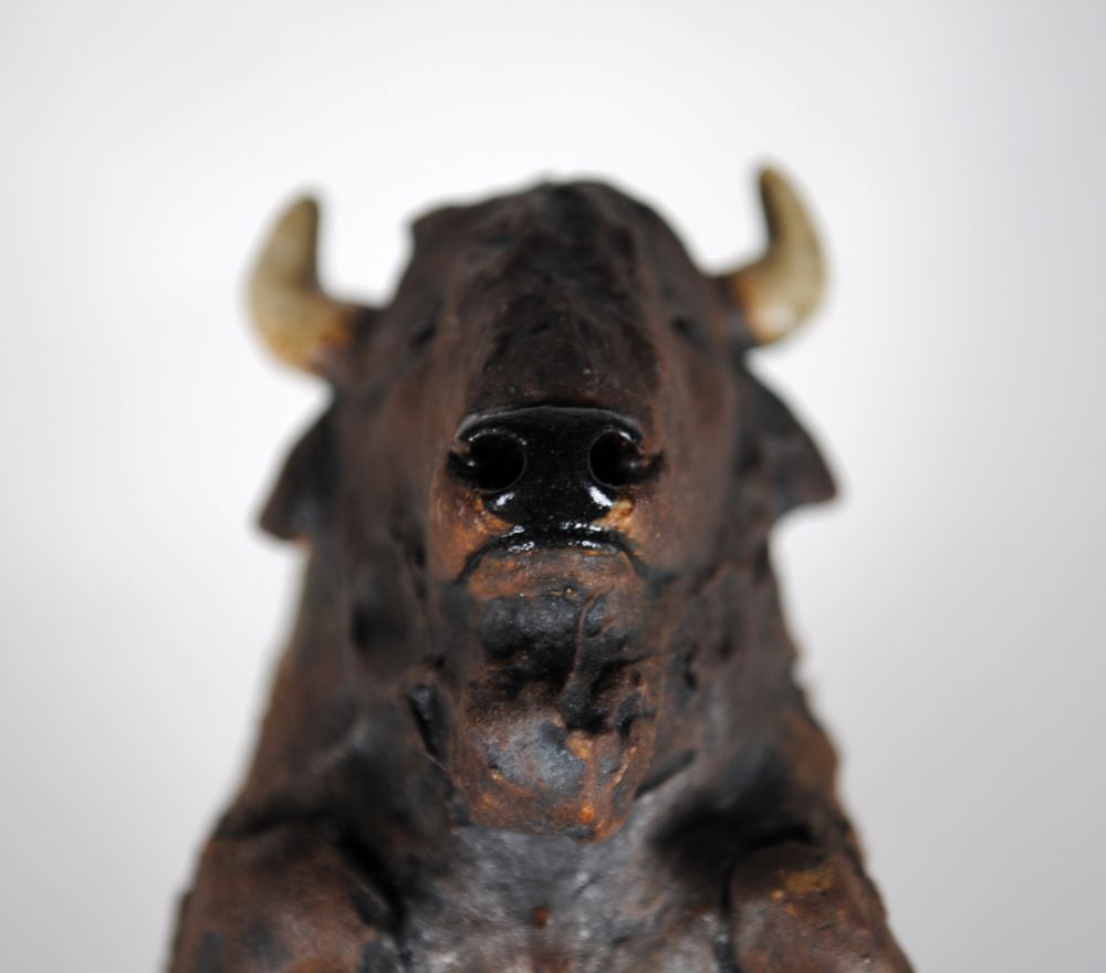 close up of bison snoot. you inhale from the pipe thru the nostrils!