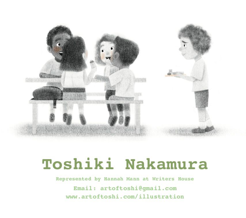 An illustration of a kid wants to join a groups of kids having lunch