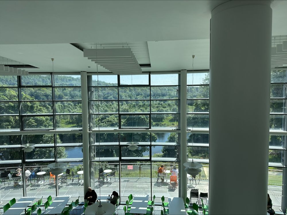 A photograph of the atrium of the Sir Ian Wood building at Robert Gordon University