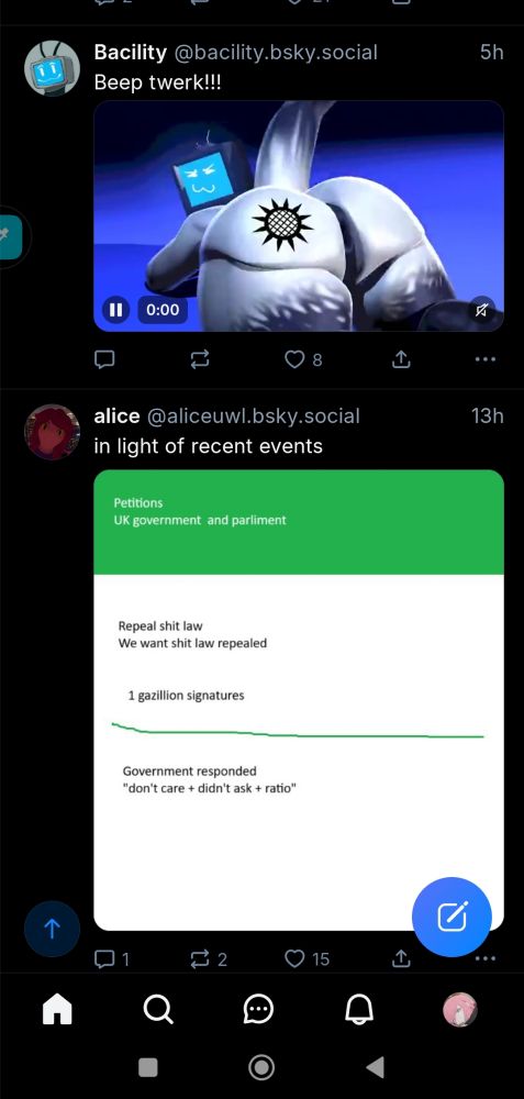 A post with a gif of a computer(?) humanoid (thingymajig) twerking

Underneath it a post criticizing the UK government their refusal to repeal their shit law