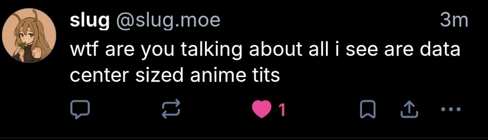 wtf are you talking about all i see are data center sized anime tits - @slug.moe