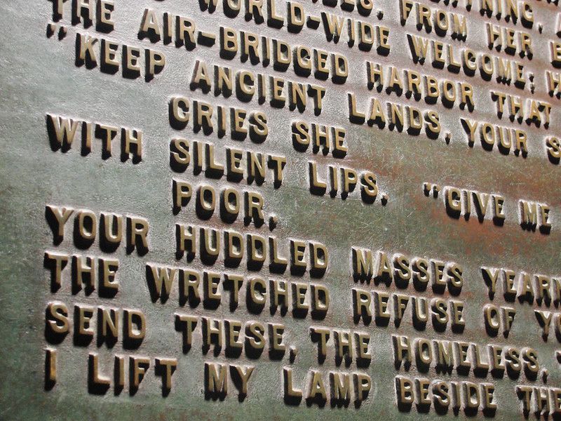 Plaque on Statue of Liberty 