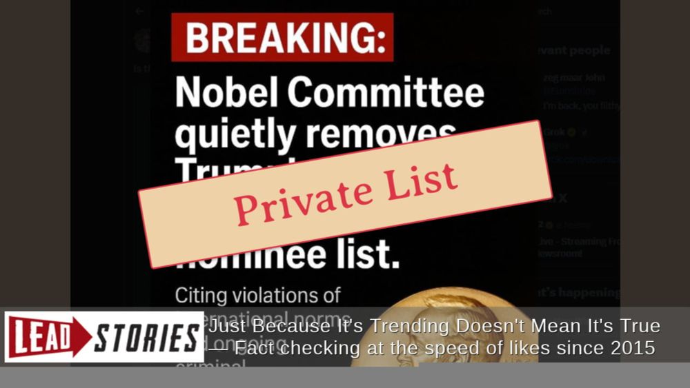 Did the Nobel Committee quietly remove President Donald Trump's name from the list of nominees for the Nobel Peace Prize?...