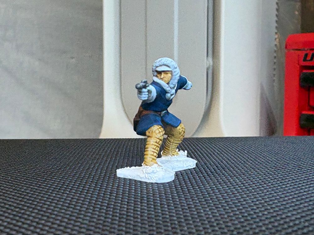 A miniature of Han Solo in his Hoth gear