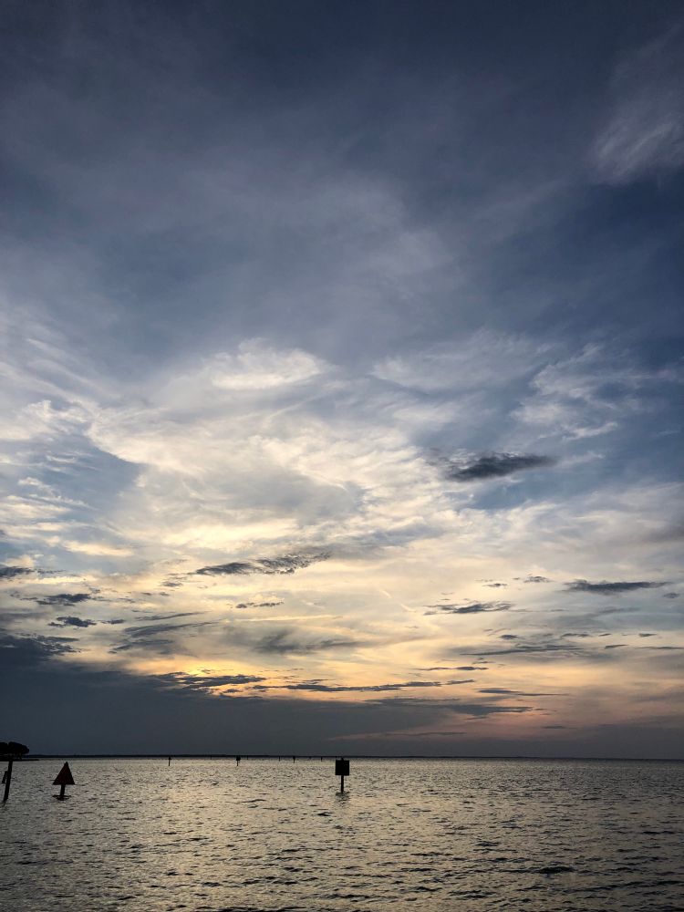 Evening sky over Albemarle sound