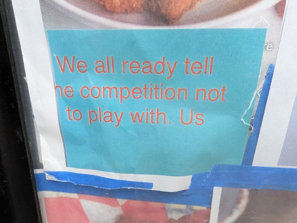 We all ready tell he competition not to play with. Us