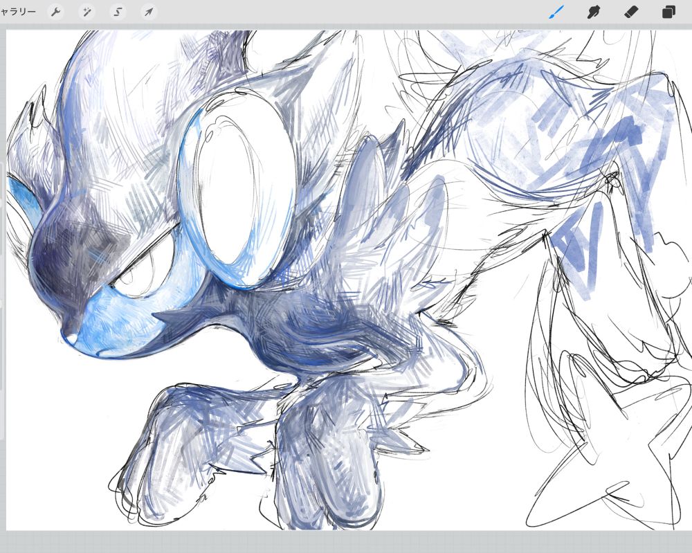 ポケモン レントラーのイラスト 制作途中
Procreateというアプリのスクリーンショット