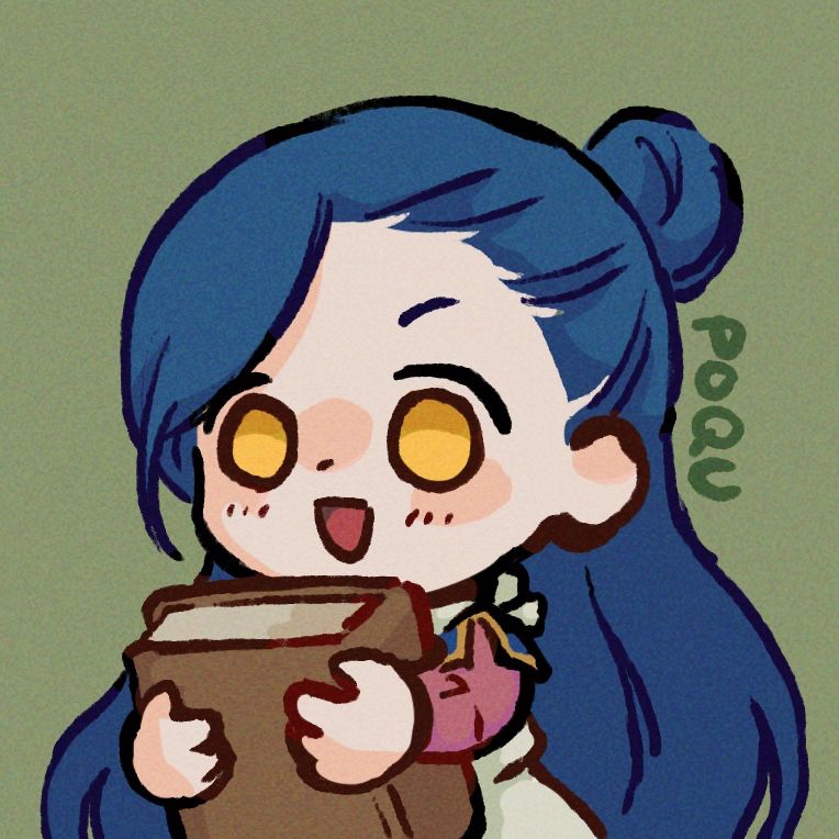 Drawing of Myne happily holding a book from Ascendance of a Bookworm.