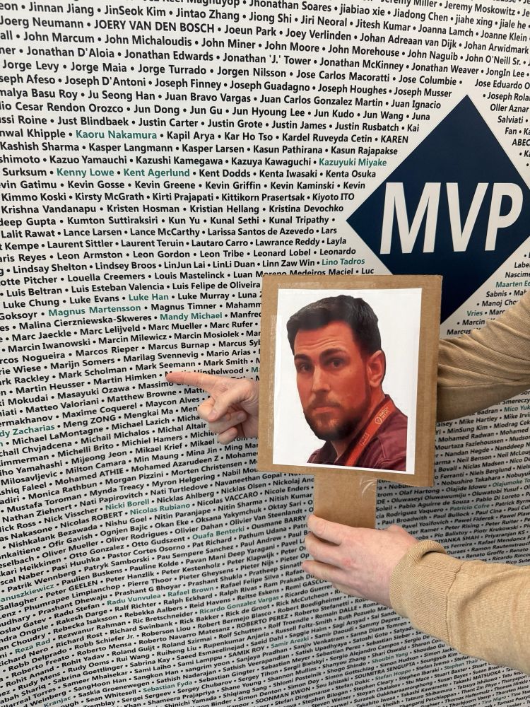 Martin Himken looking way to serious at away from his name at the MVP summit
