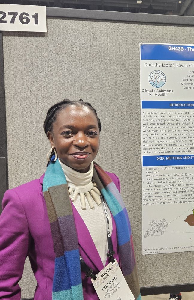 Dorothy in front of her poster