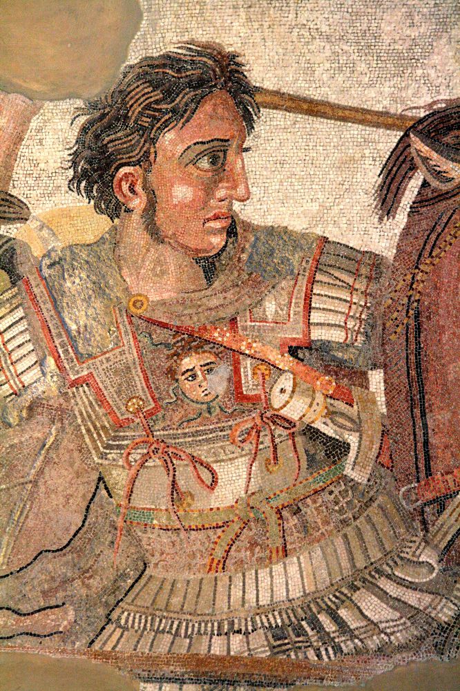 Alexander the Great, detail of Alexander Mosaic at Pompeii
Date
circa 100BC
Source Wikipedia 