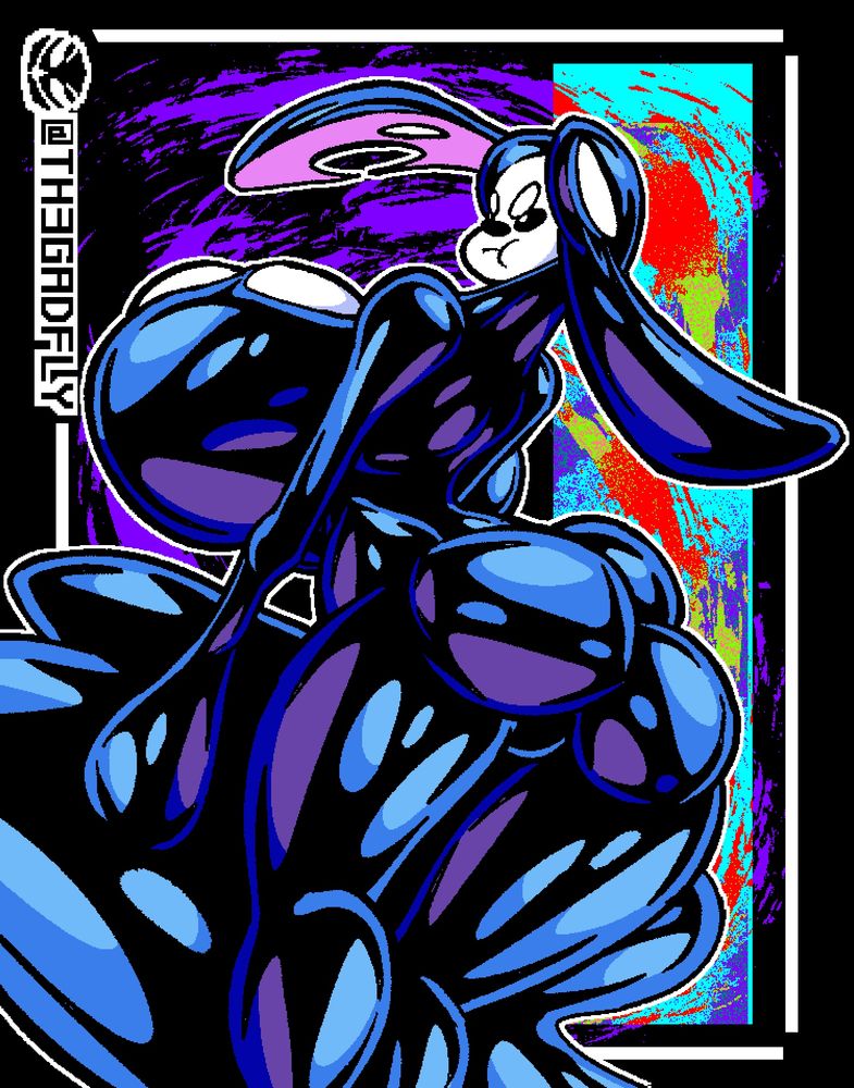 Ink Anthro Bunny Woman from behind