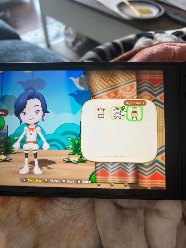 Screenshot of fantasy life game character creation where the text is hovered over the third preset for identity presets and it says “mysterious” 