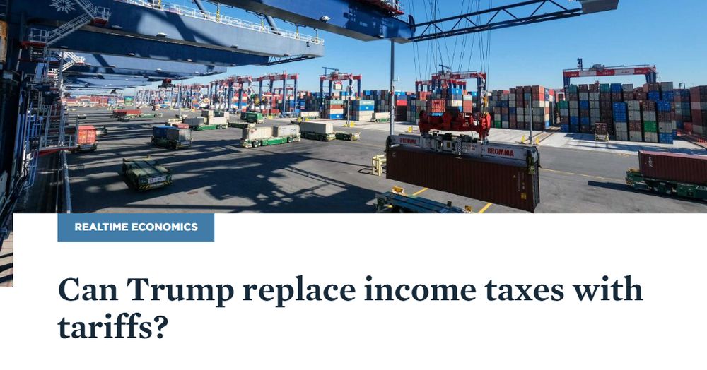 Cargo cranes lift containers from ships in the Port of Long Beach, CA. 
RealTime Economics
Can Trump replace income taxes with tariffs?