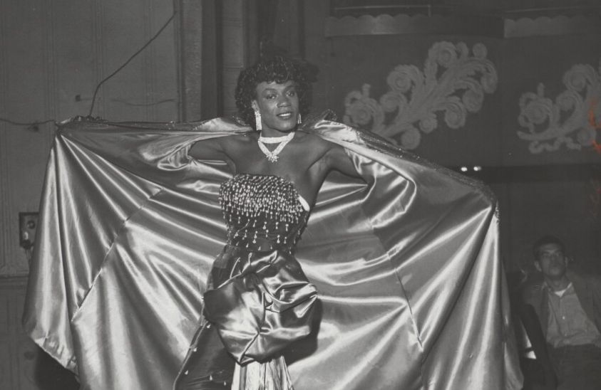 Dot Fuller at Funmakers Annual Ball, 1953, New York. Courtesy J. Paul Getty Trust and Smithsonian National Museum of African American History and Culture. Photo: Bertrand Miles

